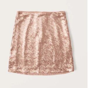 Abercrombie Sequin Mini Skirt - Rose Gold - Size M